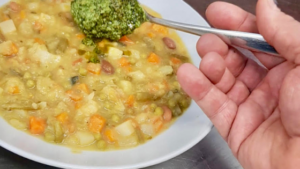 Minestrone with Genoese pesto