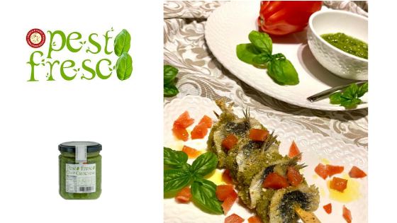 Spiedini di acciughe con Pesto Fresco Genovese