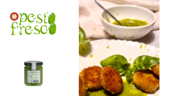 Polpettine di baccalà con Pesto Fresco Genovese